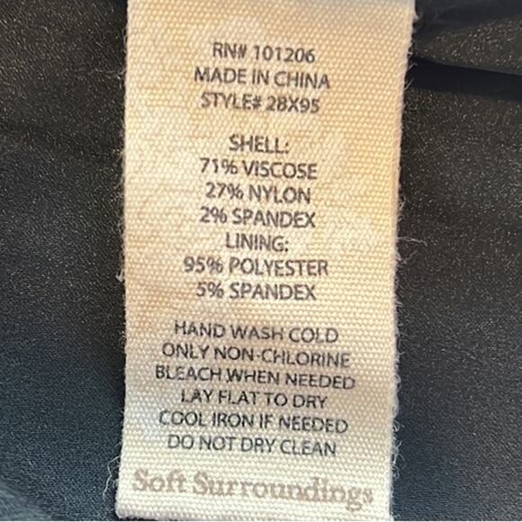 Soft Surroundings Blazer Black Ponte Knit Single Button Size S Fall Winter Basic - Picture 8 of 8